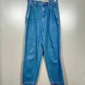 VTG MOM JEANS High Rise Mid Wash Soft Tapered Leg Women Size 2 Short Petite